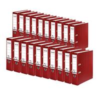 Falken lot de 20 Classeur écologiques Recycolor. Fabriqué en Allemagne. 8 cm, DIN A4, bordeaux. Revêtement extérieur en papier coloré.