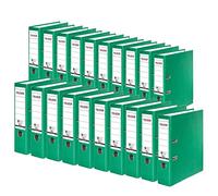 Falken lot de 20 Classeur écologiques Recycolor. Fabriqué en Allemagne. 8 cm, DIN A4, vert. Revêtement extérieur en papier coloré. 1 pièce