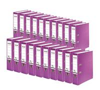 Falken lot de 20 Classeur écologiques Recycolor. Fabriqué en Allemagne. 8 cm, DIN A4, violet. Revêtement extérieur en papier coloré. 1 pièce