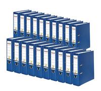 Falken Lot de 20 classeurs en plastique PP Color. Fabriqué en Allemagne. Largeur 8 cm, format A4, bleu, vegan.