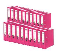 Falken Lot de 20 classeurs en plastique PP Color. Fabriqué en Allemagne. Largeur 8 cm, format A4, couleur pastel rose, vegan.