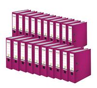 Falken Lot de 20 classeurs en plastique PP Color. Fabriqué en Allemagne. Largeur 8 cm, format A4, couleur mûre Vegan