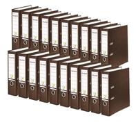 Falken Lot de 20 classeurs en plastique PP Color. Fabriqué en Allemagne. Largeur 8 cm, format A4, couleur marron, vegan.