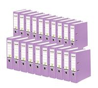 Falken Lot de 20 classeurs en plastique PP Color. Fabriqué en Allemagne. Largeur 8 cm, format A4, couleur lilas, vegan.