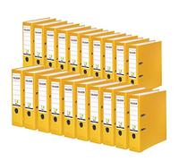 Falken Lot de 20 classeurs en plastique PP Color. Fabriqué en Allemagne. Largeur 8 cm, format A4, jaune, vegan.