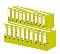 Falken Lot de 20 classeurs en plastique PP Color. Fabriqué en Allemagne. Largeur 8 cm, format A4, vert fluo, vegan.