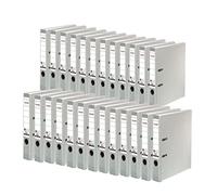 Falken lot de 25 Classeur écologiques Recycolor. Fabriqué en Allemagne. 5 cm, DIN A4, gris. Revêtement extérieur en papier coloré.