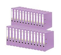 Falken Lot de 25 classeurs en plastique PP Color. Fabriqué en Allemagne. 5 cm de largeur, format A4, couleur lilas, vegan.