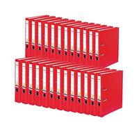 Falken Lot de 25 classeurs en plastique PP Color. Fabriqué en Allemagne. 5 cm de largeur, format A4, rouge, vegan.