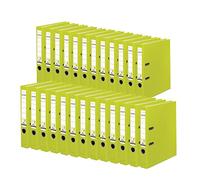 Falken Lot de 25 classeurs en plastique PP Color. Fabriqué en Allemagne. 5 cm de largeur, format A4, vert fluo, vegan.