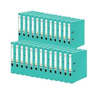 Falken Lot de 25 classeurs en plastique PP Color. Fabriqué en Allemagne. 5 cm, format A4, couleur pastel turquoise, vegan.