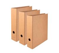 Falken lot de 3 classeurs Vegan Pure Nature. Fabriqué en Allemagne. 8 cm, DIN A4, marron