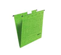 Falken Lot de 5 chemises suspendues UniReg. Fabriquées en Allemagne. En carton recyclé pour format A4, ouvertes sur le côté, vert