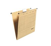 Falken Lot de 5 chemises suspendues UniReg. Fabriquées en Allemagne. En carton recyclé pour format DIN A4, ouvertes sur le côté, marron