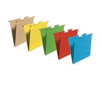 Falken Lot de 5 dossiers suspendus UniReg. Fabriqué en Allemagne. En carton recyclé pour format A4 ouvert sur le côté, couleurs assorties, idéal pour le classement des feuilles en vrac au bureau et au