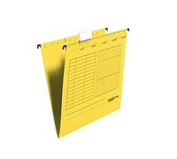 Falken Lot de 5 chemises suspendues UniReg. Fabriquées en Allemagne. En carton recyclé pour format DIN A4, ouvertes sur le côté, jaunes