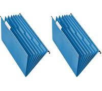 Falken Porte-documents et dossier personnel UniReg. Fabriqué en Allemagne. En carton recyclé pour format DIN A4, ouvert sur le côté, bleu (Lot de 2)