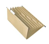 Falken Porte-documents et porte-documents personnel UniReg. Fabriqué en Allemagne. En carton recyclé pour format DIN A4, ouvert sur le côté, marron