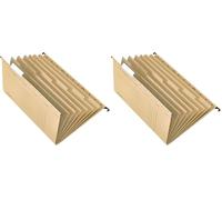 Falken Porte-documents et porte-documents personnel UniReg. Fabriqué en Allemagne. En carton recyclé pour format DIN A4, ouvert sur le côté, marron (Lot de 2)