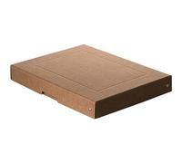 FALKEN PureBox Nature Lot de 5 boîtes de rangement avec couvercle en carton solide Végétalien 40 mm de haut Format A4 Boîte de rangement multi-usages