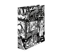 Falken - Réf. 21002200000F -1 classeur à levier 2 anneaux Manga Black&White - Format A4 - Dos de 80 mm - Mécanique 70 mm - Dimensions : Longueur 28,5 x largeur 8 cm x hauteur 31,8 cm - Black&White