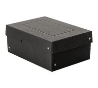 Falken - Réf. 22001712000F - PureBox - 1 boîte de rangement avec couvercle - emballage cadeau - sans plastique - Format A5 - hauteur 40 mm - poignée découpée - entourée d'un ruban - Couleur noire