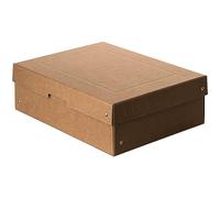 Falken - Ref. 22001800000F - PureBox Nature - 1 boîte de rangement avec couvercle - emballage cadeau - sans plastique - format A4 - hauteur 100 mm - poignée découpée - entourée d'un ruban