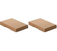 FALKEN - Ref. 22001824000F - PureBox Nature - 1 boîte de rangement avec couvercle - emballage cadeau - sans plastique - format A6 - hauteur 25 mm - poignée découpée - entourée d'un ruban (Lot de 2)