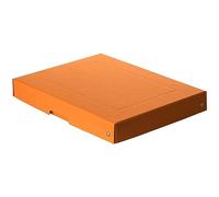 Falken - Ref. 22001832000F - PureBox Pastel - 1 boîte de rangement avec couvercle - emballage cadeau - sans plastique - format A4 - hauteur 40 mm - poignée découpée - entourée d'un ruban - orange