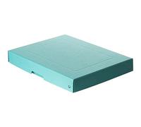Falken - Ref. 22001856000F - PureBox Pastel - 1 boîte de rangement avec couvercle - emballage cadeau - sans plastique - format A4 - hauteur 40 mm - poignée découpée - entourée d'un ruban - bleu