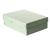 Falken - Ref. 22001912000F - PureBox Pastel - 1 boîte de rangement avec couvercle - emballage cadeau - sans plastique - format A4 - hauteur 100 mm - poignée découpée - entourée d'un ruban - vert