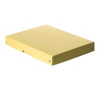 Falken - Ref. 22001928000F - PureBox Pastel - 1 boîte de rangement avec couvercle - emballage cadeau - sans plastique - format A4 - hauteur 40 mm - poignée découpée - entourée d'un ruban - jaune