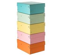Falken – Boîtes de rangement PureBox Pastel, Lot de 5 A5 H100mm, sans plastique