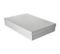 Falken - Réf. 22002152000F - PureBox PRO - 1 boîte de rangement avec couvercle - emballage cadeau - sans plastique - Format A2 - hauteur 100 mm - poignée découpée - entourée d'un ruban - Blanc