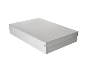 Falken - Réf. 22002152000F - PureBox PRO - 1 boîte de rangement avec couvercle - emballage cadeau - sans plastique - Format A2 - hauteur 100 mm - poignée découpée - entourée d'un ruban - Blanc