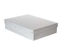Falken - Réf. 22002168000F - PureBox PRO - 1 boîte de rangement avec couvercle - emballage cadeau - sans plastique - Format A3 - hauteur 100 mm - poignée découpée - entourée d'un ruban - Blanc