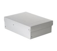 Falken - Réf. 22002184000F - PureBox PRO - 1 boîte de rangement avec couvercle - emballage cadeau - sans plastique - Format A4 - hauteur 100 mm - poignée découpée - entourée d'un ruban - Blanc