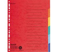 Falken Lot de 6 intercalaires en carton surdimensionnés pour format A4+ 24,5 x 30 cm pleine hauteur avec impression organisationnelle pour classer des pochettes et des pochettes transparentes