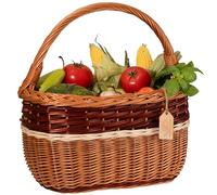 FALKENBERGER Panier en osier « Ambre » 39x25x24cm Panier à provisions artisanal en osier et avec poignée panier à champignons, pour le marché