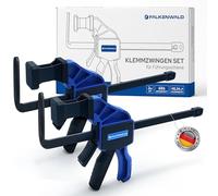 Falkenwald® Jeu de 2 Serre Joints à Libération Rapide - Largeur de Serrage 150 mm et 240 mm - Force de Serrage Maximale de 68 kg pour Travail du Bois, des Métaux et DIY