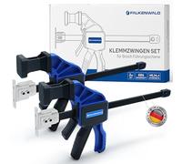 Falkenwald® Jeu de 2 Serre Joints à Libération Rapide pour bosch - Largeur de Serrage 150 mm et 240 mm - Force de Serrage Maximale de 68 kg pour Travail du Bois, des Métaux et DIY