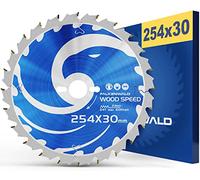 FALKENWALD Lame de scie 254 x 30 mm, idéale pour le bois, compatible avec Bosch PTS 10, Bosch 254 x 30 mm, Bosch GTS 10 XC et Freud 254 x 30 mm, 254 x 30 mm, lame de scie circulaire