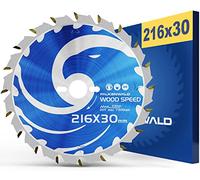 FALKENWALD® Lame de scie circulaire 216 x 30 mm pour bois (grossières) - Pour un travail particulièrement rapide - Compatible avec Metabo, Bosch et de nombreuses autres marques