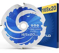 FALKENWALD® Lame de scie fiber ciment 165 x 20-4 dents diamantées - Idéal pour le fibro ciment - Compatible avec Makita 165 DHS680RTJ, Makita SP 6000K1, Bosch GKT 55 GCE - Colle fermacell