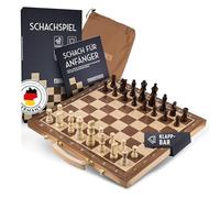 FALKENWERK Jeu d'Échecs Magnétique en Bois [38 x 38 cm] - Échiquier Fabriqué à la Main en Bois Véritable - Planche de Qualité Supérieure Avec Instructions et Conseils