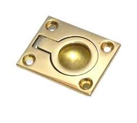 FALKIN Boat 316 Stainless Steel Brass Plating 48x38mm Deck Pull Ring Lift Handle Hatch Pull Ring with Mounting Screws