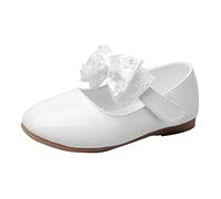 FaLkin Chaussures pour enfants élégantes et antidérapantes - Fond souple - Chaussures de princesse - Chaussures de mariage - Chaussures de fête - Ballerines, Z blanc., 25 EU