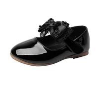 FaLkin Chaussures pour enfants élégantes et antidérapantes - Fond souple - Chaussures de princesse - Chaussures de mariage - Chaussures de fête - Ballerines, Z noir., 25 EU