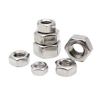 FALKIN DIN934 Écrou hexagonal en acier inoxydable 304 M1 M1.2 M1.4 M1.6 M2 M2.5 M3 M3.5 M4 M5 M6 M8 M10 M12 M16 M20 M24(100pcs M5)