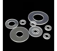 FALKIN M1.6 M2 M2.5 M3 M4 M5 M6 M8 M10 M12 en plastique dur souple PVC Transparent isolant plaine joint d'étanchéité anneau entretoise rondelle plate(Soft 100pieces,M4x7x1mm)